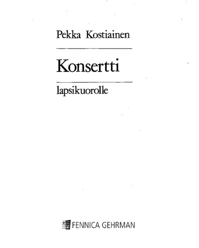 Konsertti — Pekka Kostiainen