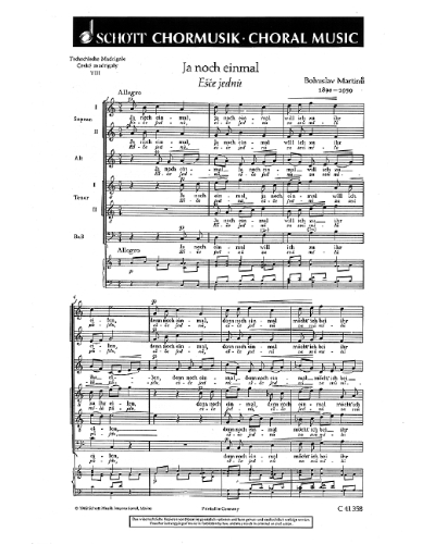Tschechische Madrigale · České madrigaly — 马丁努