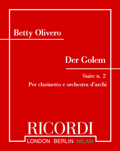 Der Golem - Suite No. 2 — Betty Olivero