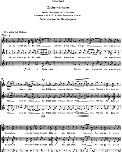 Magic Wishes (from 'Six Choir Songs') — Erna Woll