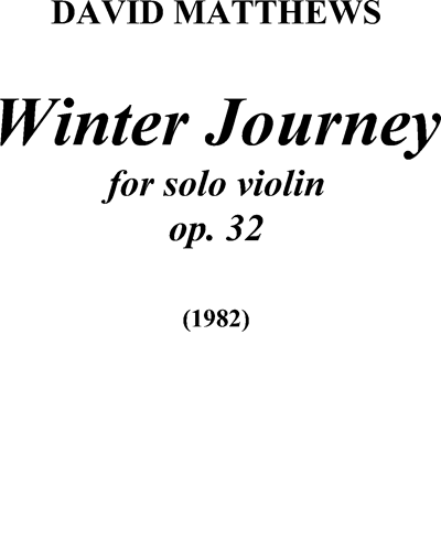 Winter Journey, op. 32a — David Matthews