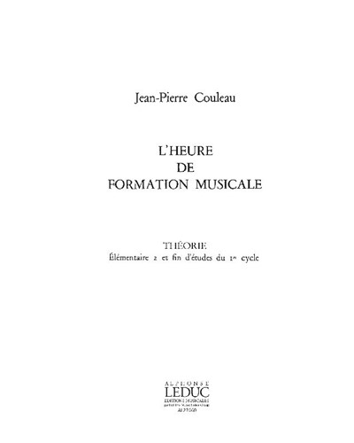L'heure de formation musicale — Jean-Pierre Couleau