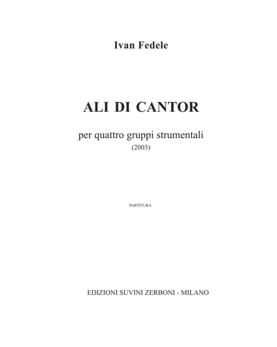 Ali di Cantor — Ivan Fedele