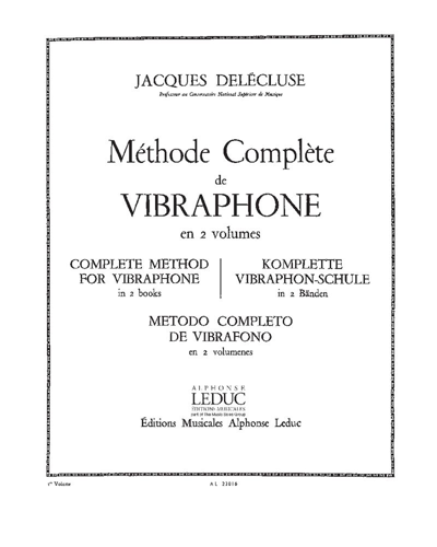 Complete Vibraphone Method, Vol. 1 — Jacques Delécluse