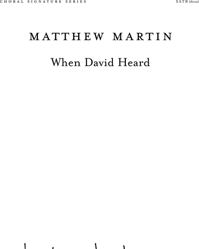 When David Heard — Matthew Martin