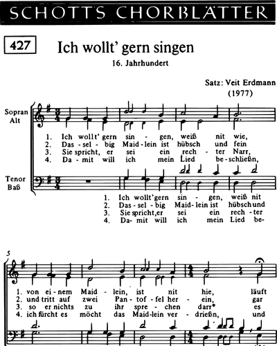 Ich wollt' gern singen, weiß nit wie — Veit Erdmann-Abele