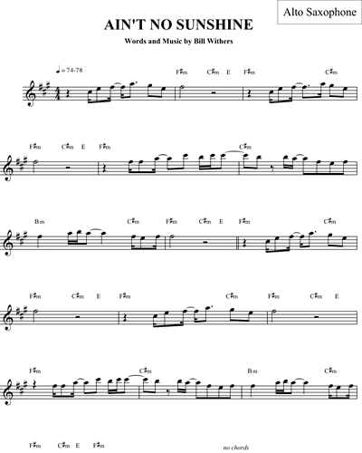 Ain't No Sunshine — Bill Withers