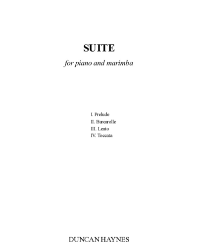 Suite for piano and marimba — Duncan Haynes