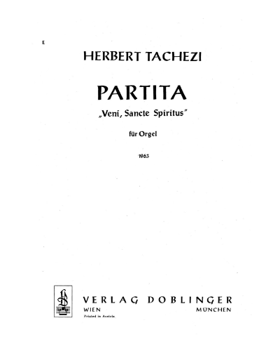 Partita Veni,Sancte Spiritus — Herbert Tachezi