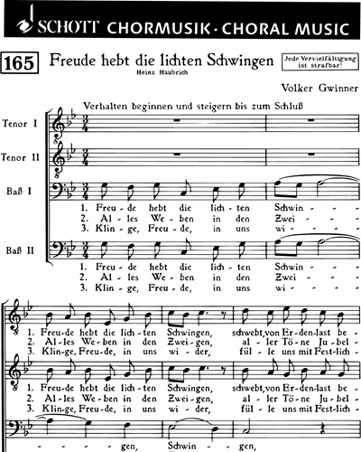 Freude hebt die lichten Schwingen — Volker Gwinner