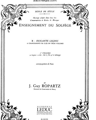 60 Leçons De Solfège Vol. 1 Bl516 — 居伊·罗帕茨