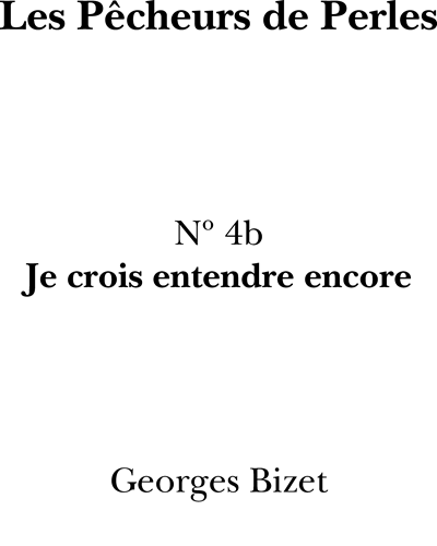 Je crois entendre encore — 比才