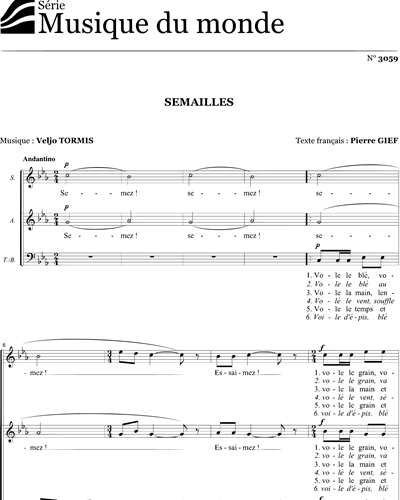 Semailles — Veljo Tormis