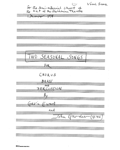 Two Seasonal Songs — John Gardner