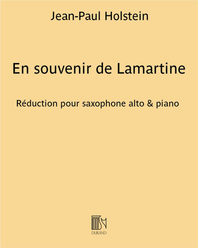 En souvenir de Lamartine — Jean-Paul Holstein