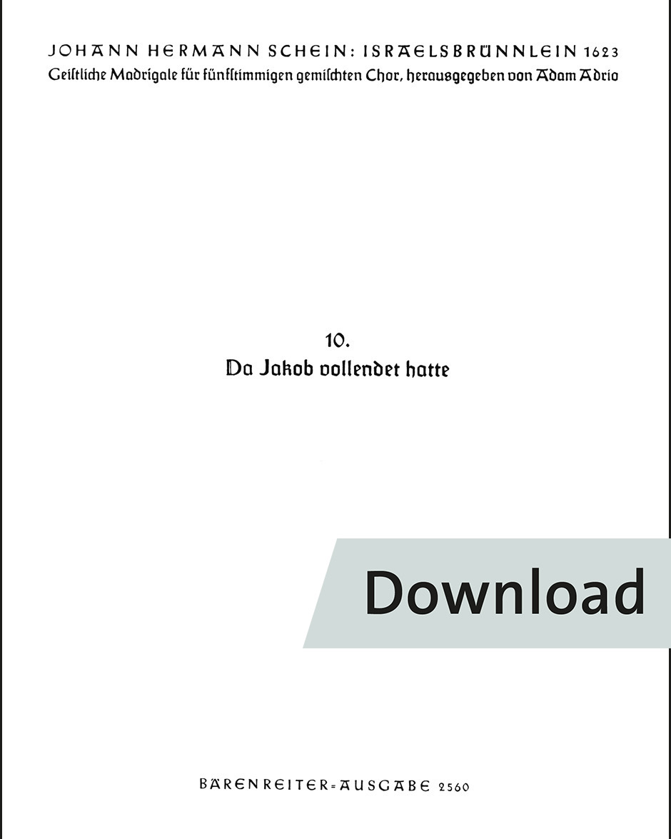 Da Jakob vollendet hatte — Johann Hermann Schein