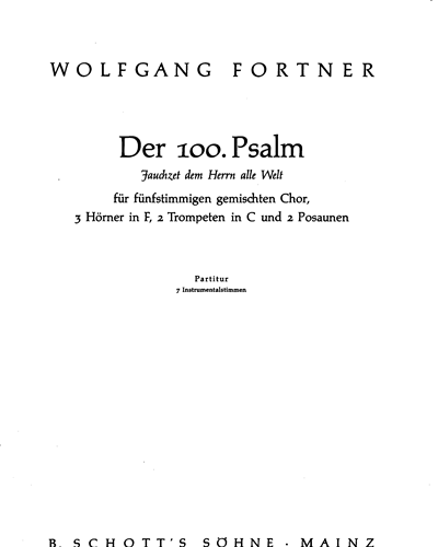 Der 100. Psalm — Wolfgang Fortner