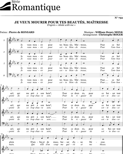 Je veux mourir pour tes beautés, maîtresse — Pierre de Ronsard