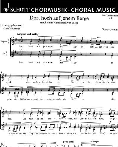Fünf Liebeslieder — Gustav Jenner