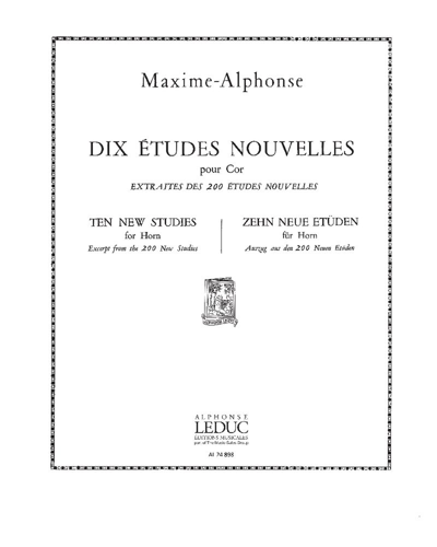 Dix études nouvelles — Maxime Alphonse