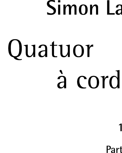 String Quartet No. 4 — Simon Laks