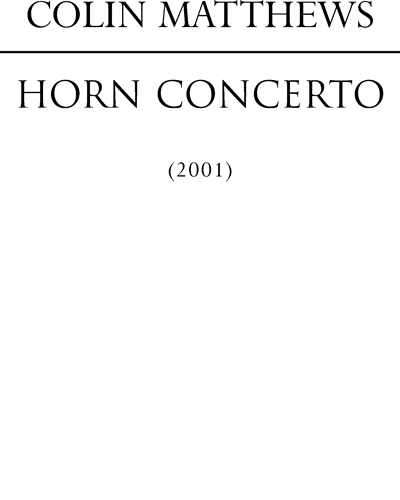 Horn Concerto — Colin Matthews