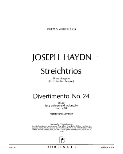 String Trio No. 24 in D major, Hob. V:D1 — 海顿