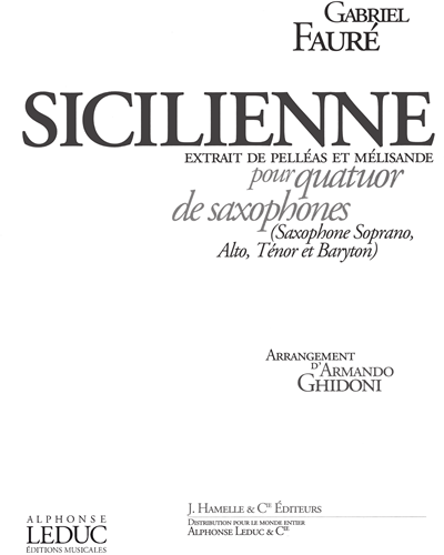 Sicilienne, op. 78 — 福雷