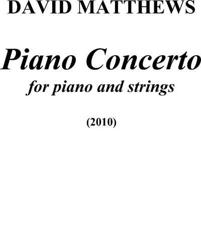 Piano Concerto, op. 111 — David Matthews