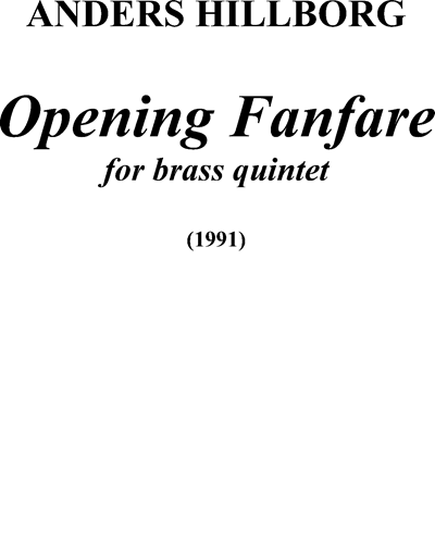 Opening Fanfare — Anders Hillborg