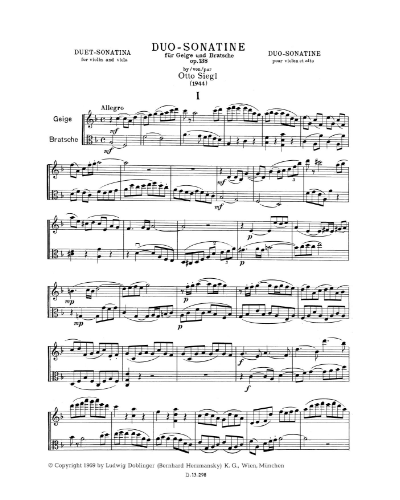 Duo-Sonatina F Major, op. 138 — Otto Siegl