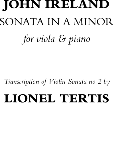 Sonata in A minor for Viola & Piano — 约翰·爱尔兰