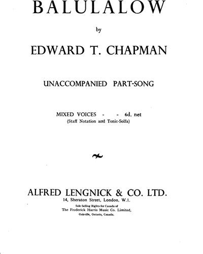 Balulalow — Edward T. Chapman