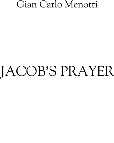 Jacob's Prayer — 吉安·卡洛·梅诺蒂