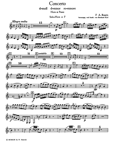 Concerto in D minor — Antonio Rosetti