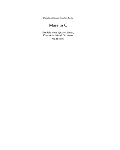 Mass in C — 贝多芬