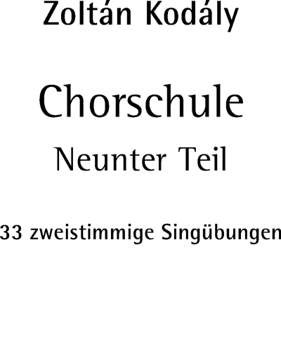 Chorschule, Vol. 9 — 柯达伊