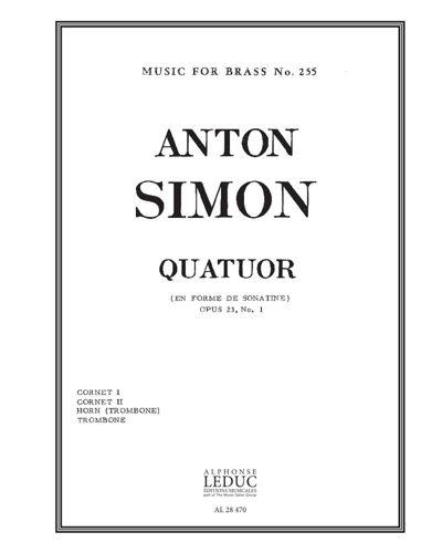 Quatuor, op. 23 no. 1 — Antoine Simon