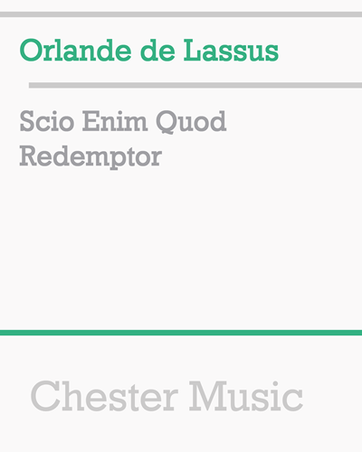 Scio Enim Quod Redemptor — 拉索