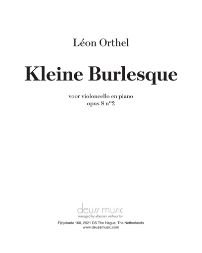 Kleine Burleske, op. 8, No. 2 — Léon Orthel