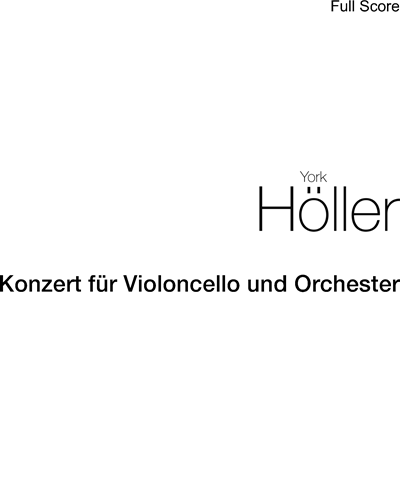 Concerto for Cello and Orchestra — York Höller