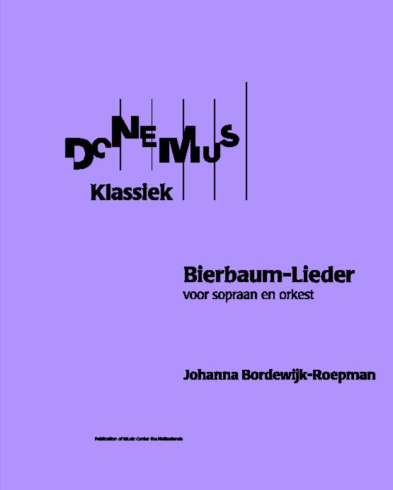 Bierbaum Lieder — Johanna Bordewijk-Roepman
