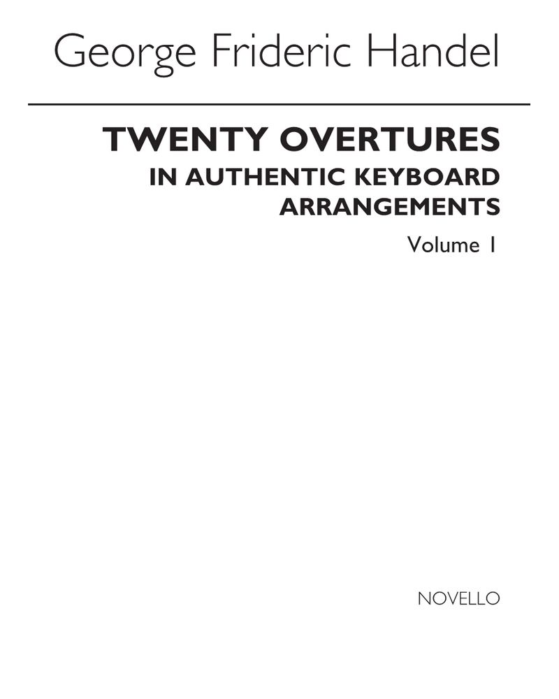 Twenty Overtures, Vol. 1 — 亨德尔