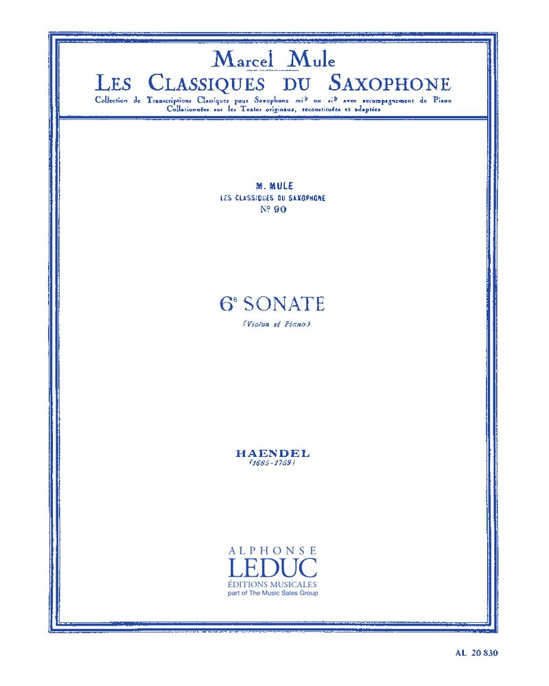 Sonata No. 6, op. 1 — 亨德尔