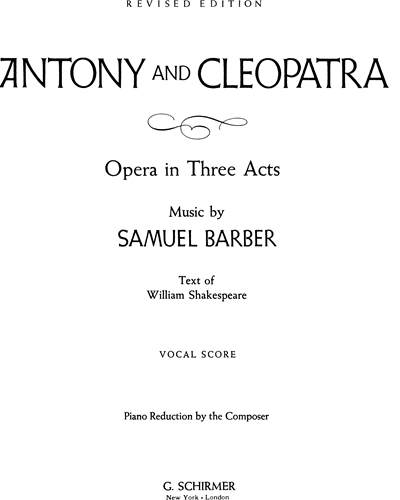 Antony and Cleopatra, op. 40 — 巴伯
