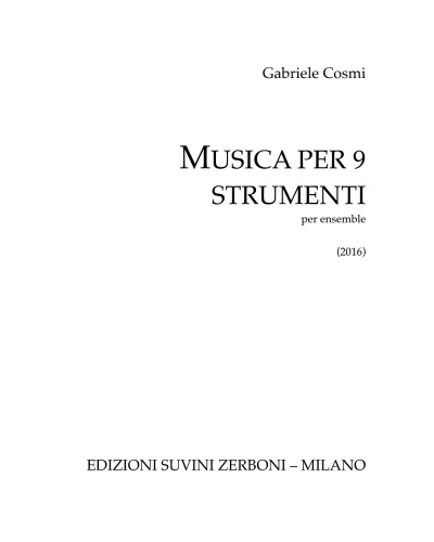 Musica per 9 strumenti — Gabriele Cosmi