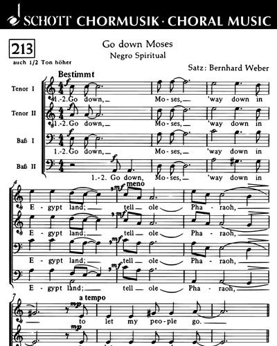 Go down, Moses — Bernhard Weber