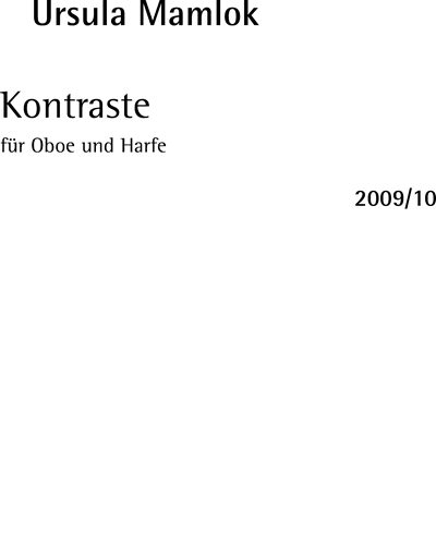 Kontraste — Ursula Mamlok