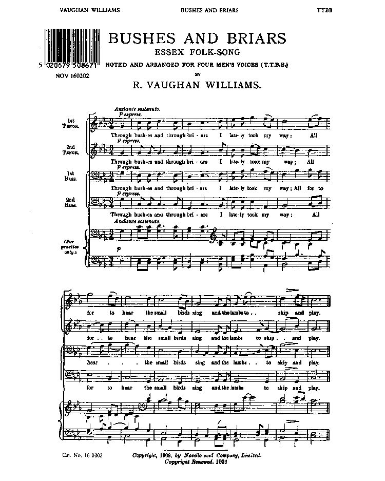 Bushes and Briars — Ralph Vaughan Williams