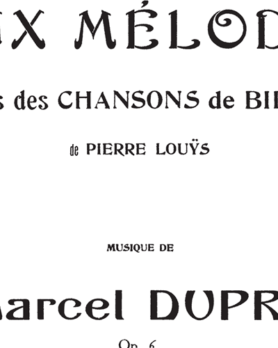 Sous la Pluie, op. 6 no. 1 (from 'Deux Mélodies') — 马塞尔·迪普雷